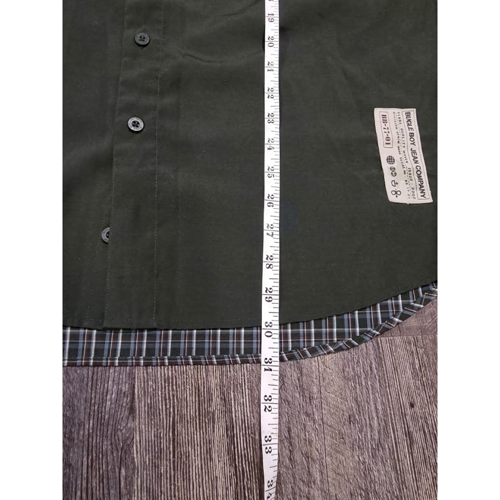 Vintage Bugle Boy Button Up Green Shirt Men's Size Medium - Picture 5 of 8
